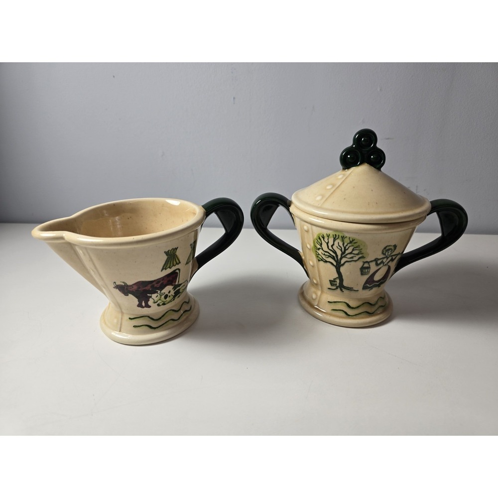Metlox Poppytrail Homestead Provincial Creamer and Sugar Bowl With‎ Lid